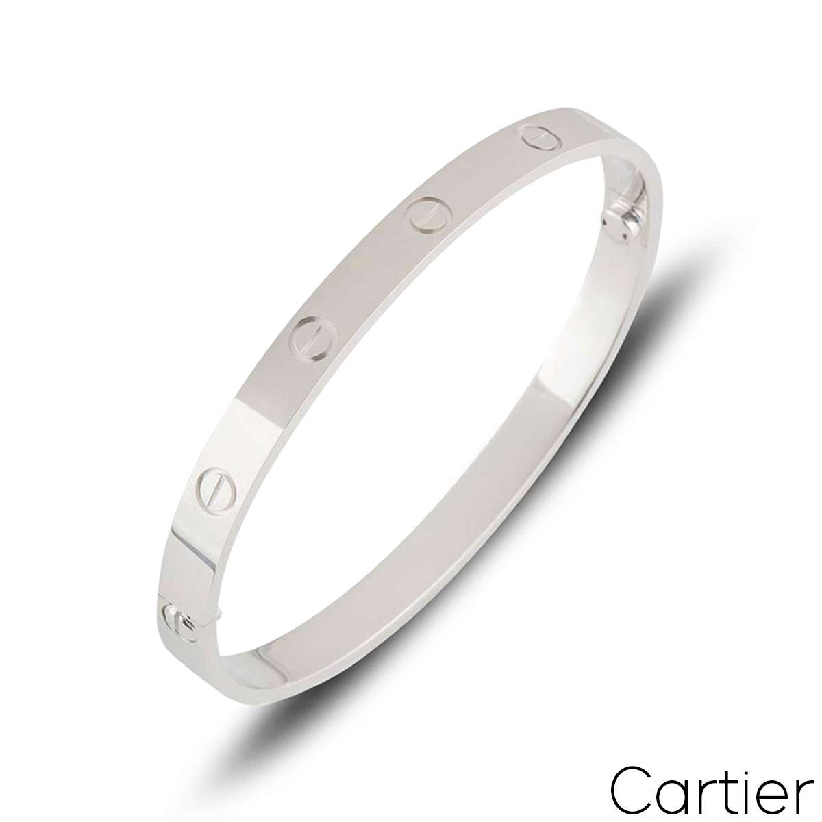 Cartier White Gold Plain Love Bracelet Size 19 B6035419 Cartier White Gold Plain Love Bracelet Size 19 B6035419